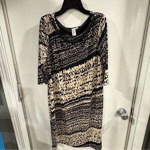 Emma & Michele Black and Cream Midi Dress